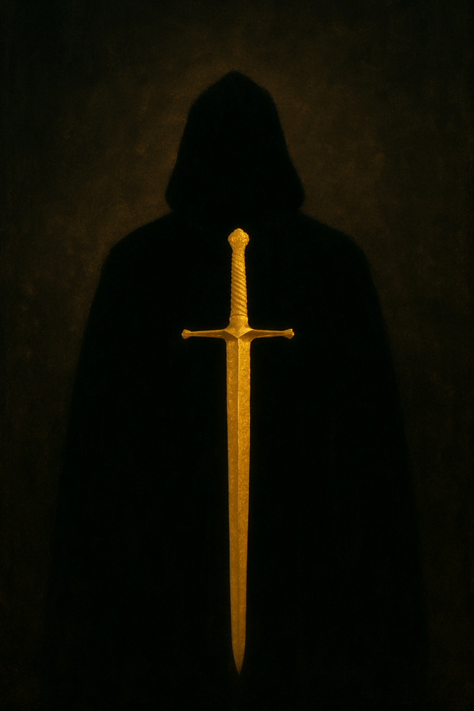 「黒い影に金の剣」